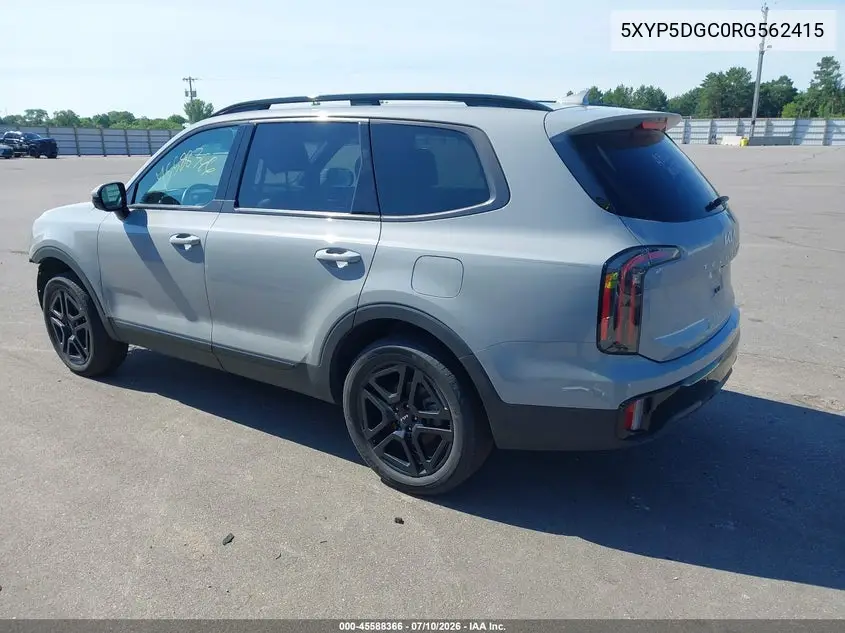 2024 Kia Telluride Sx X-Line VIN: 5XYP5DGC0RG562415 Lot: 45588366