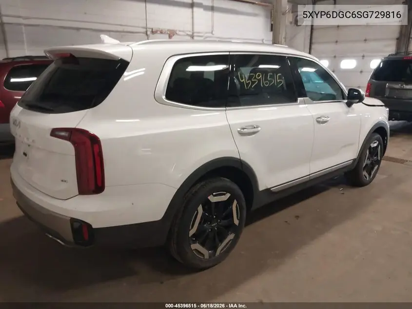 2025 Kia Telluride S VIN: 5XYP6DGC6SG729816 Lot: 45396515