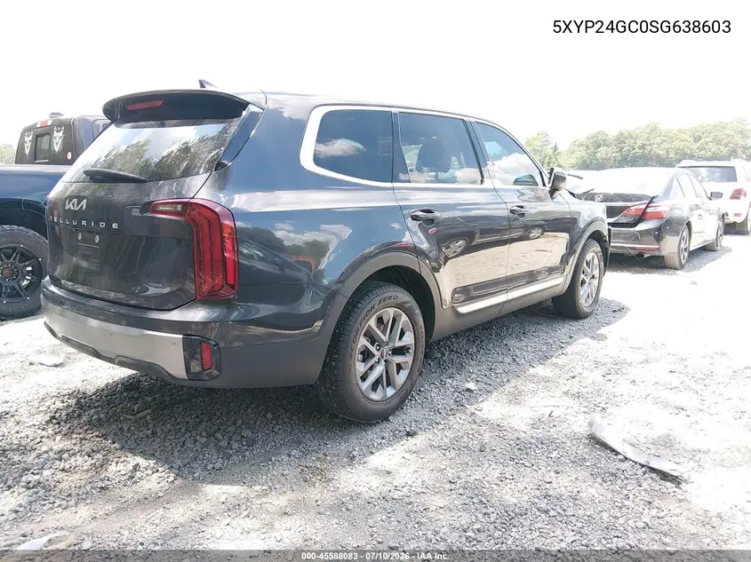 2025 Kia Telluride Lx VIN: 5XYP24GC0SG638603 Lot: 45588083