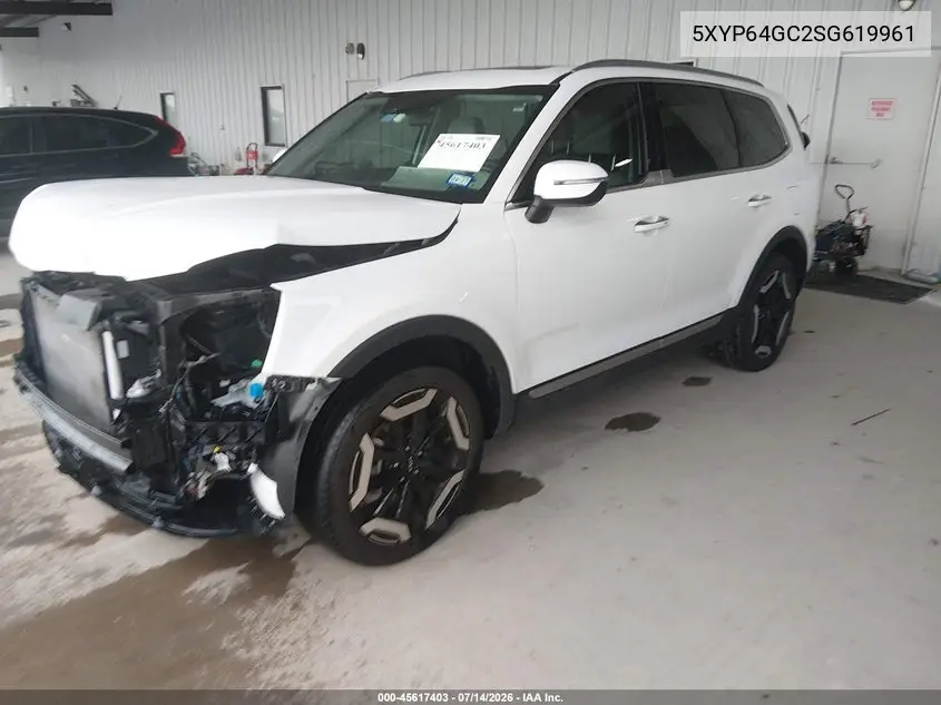 2025 Kia Telluride S VIN: 5XYP64GC2SG619961 Lot: 45617403