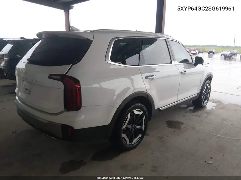 2025 Kia Telluride S VIN: 5XYP64GC2SG619961 Lot: 45617403