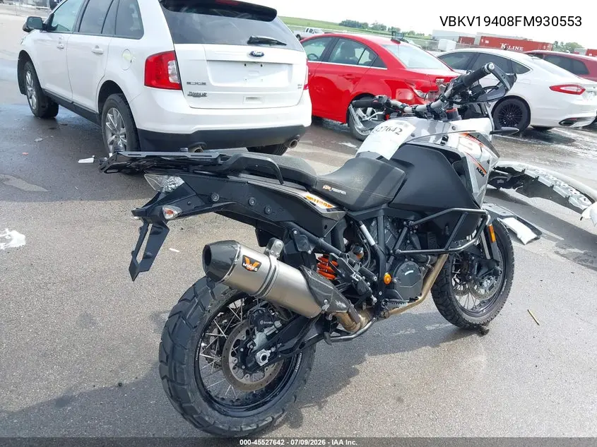 2015 Ktm 1190 Adventure VIN: VBKV19408FM930553 Lot: 45527642