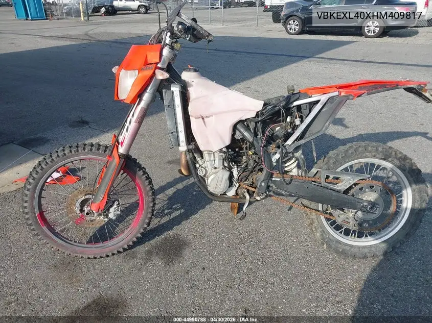 2017 Ktm 500 Exc-F VIN: VBKEXL40XHM409817 Lot: 44990788