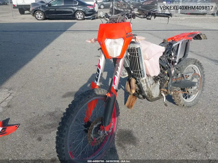 2017 Ktm 500 Exc-F VIN: VBKEXL40XHM409817 Lot: 44990788