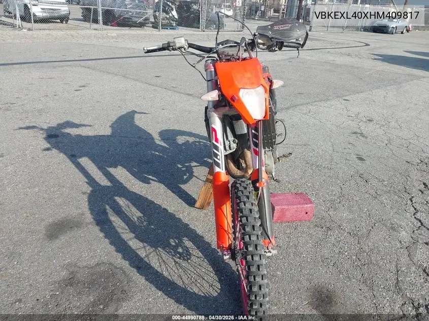 2017 Ktm 500 Exc-F VIN: VBKEXL40XHM409817 Lot: 44990788