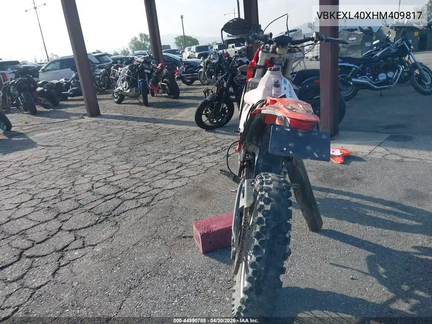 2017 Ktm 500 Exc-F VIN: VBKEXL40XHM409817 Lot: 44990788