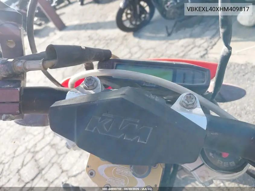 2017 Ktm 500 Exc-F VIN: VBKEXL40XHM409817 Lot: 44990788