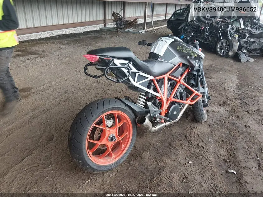 2018 Ktm 1290 Super Duke R VIN: VBKV39400JM986652 Lot: 45205926