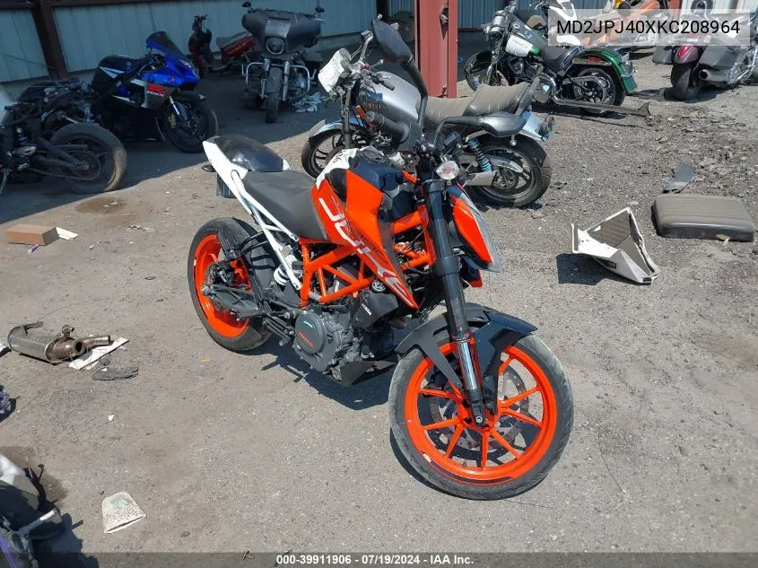 2019 Ktm 390 Duke VIN: MD2JPJ40XKC208964 Lot: 39911906