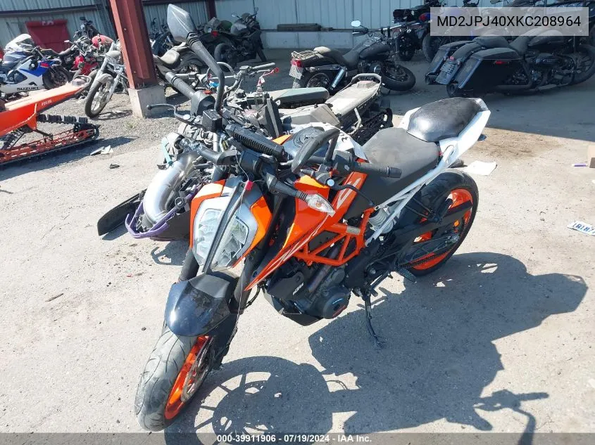 2019 Ktm 390 Duke VIN: MD2JPJ40XKC208964 Lot: 39911906