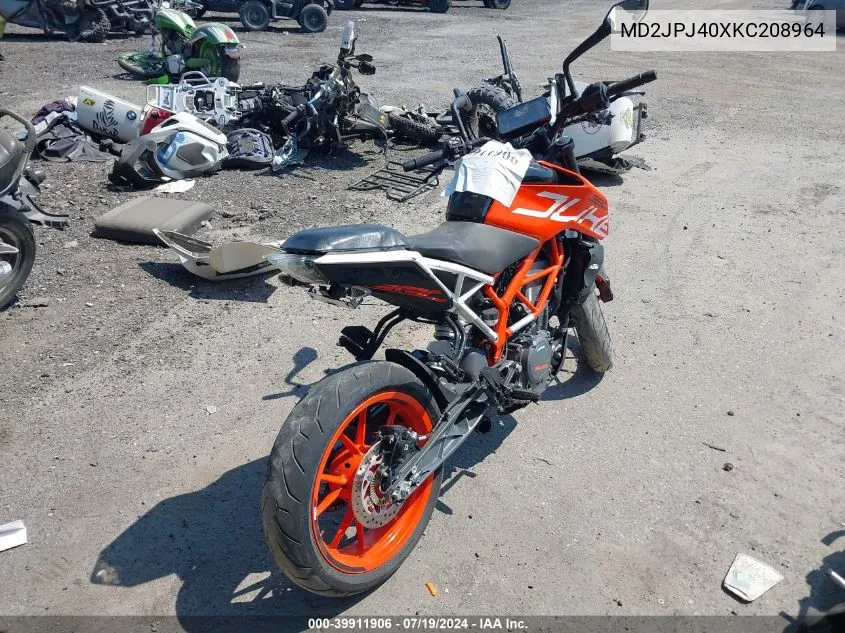 2019 Ktm 390 Duke VIN: MD2JPJ40XKC208964 Lot: 39911906