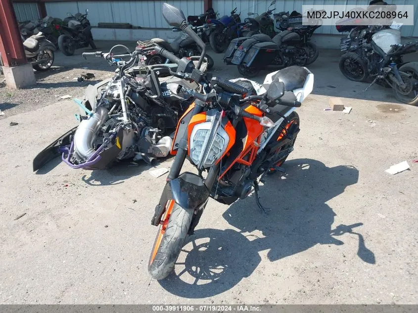 2019 Ktm 390 Duke VIN: MD2JPJ40XKC208964 Lot: 39911906