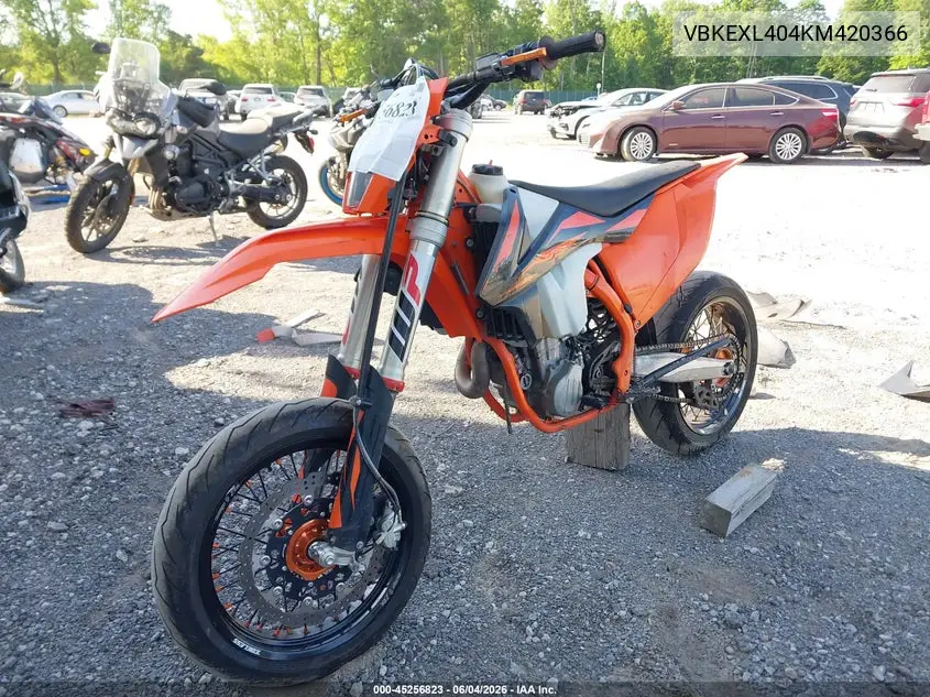 2019 Ktm 500 Exc-F VIN: VBKEXL404KM420366 Lot: 45256823