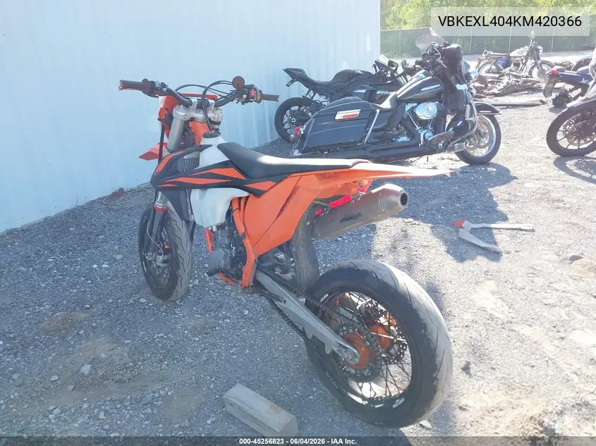 2019 Ktm 500 Exc-F VIN: VBKEXL404KM420366 Lot: 45256823