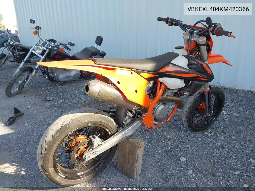 2019 Ktm 500 Exc-F VIN: VBKEXL404KM420366 Lot: 45256823