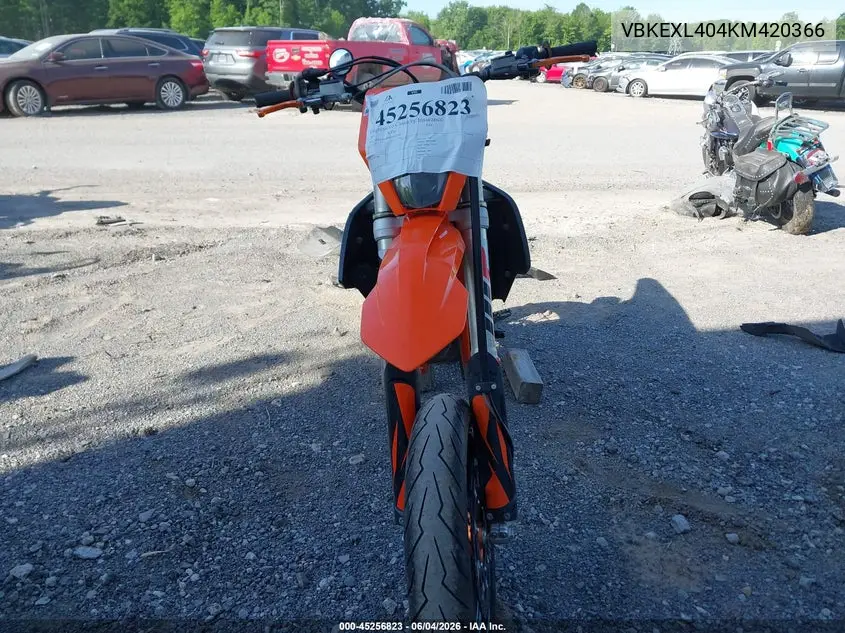 2019 Ktm 500 Exc-F VIN: VBKEXL404KM420366 Lot: 45256823