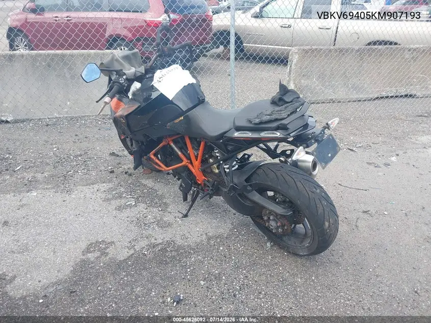 2019 Ktm 1290 Super Duke Gt VIN: VBKV69405KM907193 Lot: 45626092