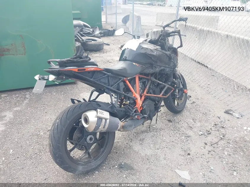 2019 Ktm 1290 Super Duke Gt VIN: VBKV69405KM907193 Lot: 45626092