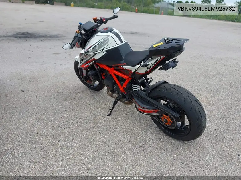 2020 Ktm 1290 Super Duke R VIN: VBKV39408LM925732 Lot: 45494683