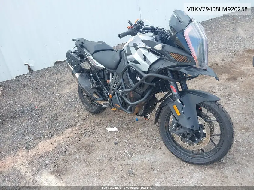 2020 Ktm 1290 Super Adventure S VIN: VBKV79408LM920258 Lot: 45533280