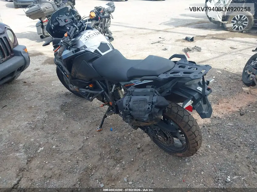 2020 Ktm 1290 Super Adventure S VIN: VBKV79408LM920258 Lot: 45533280