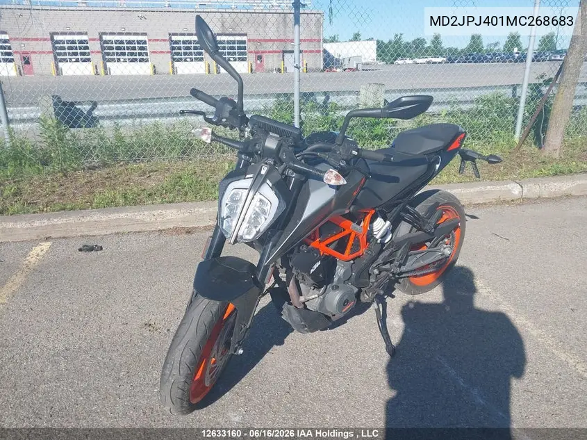 2021 Ktm 390 Duke VIN: MD2JPJ401MC268683 Lot: 12633160