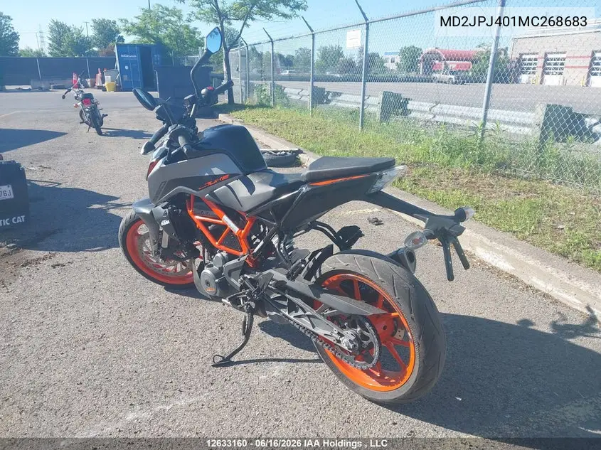 2021 Ktm 390 Duke VIN: MD2JPJ401MC268683 Lot: 12633160