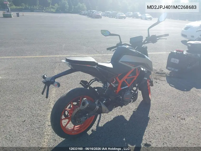 2021 Ktm 390 Duke VIN: MD2JPJ401MC268683 Lot: 12633160
