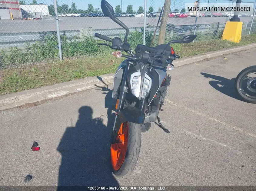 2021 Ktm 390 Duke VIN: MD2JPJ401MC268683 Lot: 12633160