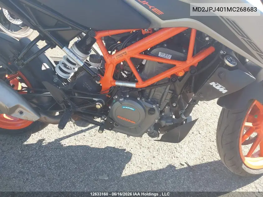 2021 Ktm 390 Duke VIN: MD2JPJ401MC268683 Lot: 12633160