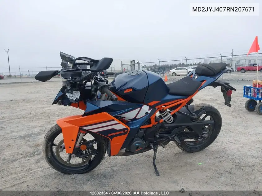 2024 Ktm Rc 390 VIN: MD2JYJ407RN207671 Lot: 12602354