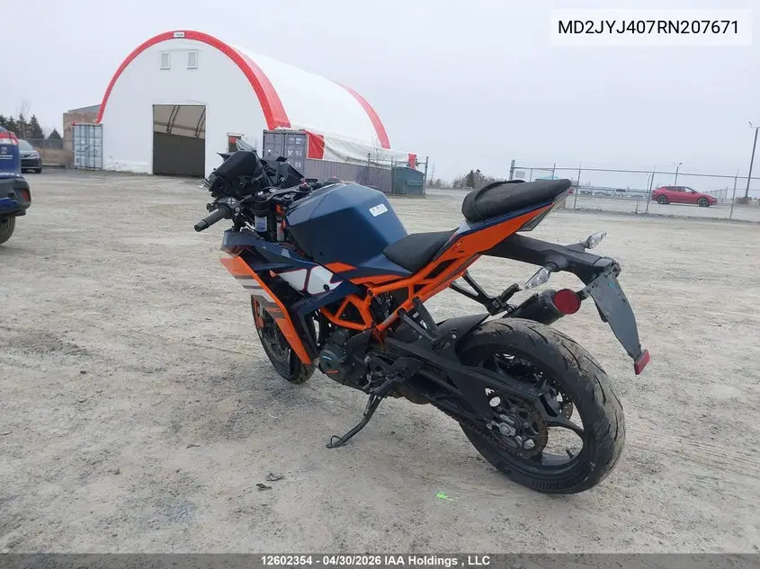 2024 Ktm Rc 390 VIN: MD2JYJ407RN207671 Lot: 12602354