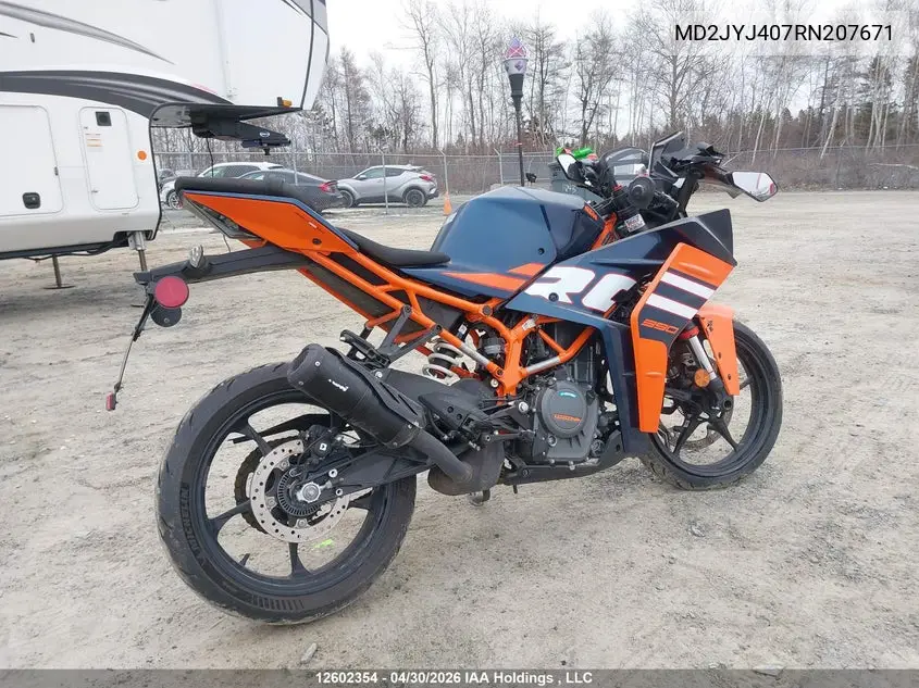 2024 Ktm Rc 390 VIN: MD2JYJ407RN207671 Lot: 12602354