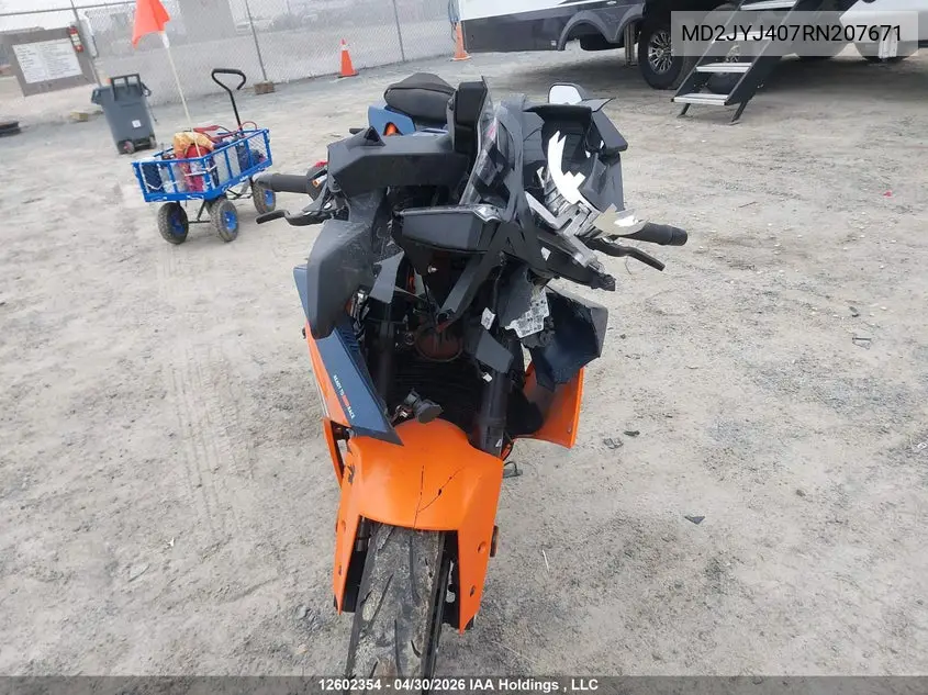 2024 Ktm Rc 390 VIN: MD2JYJ407RN207671 Lot: 12602354