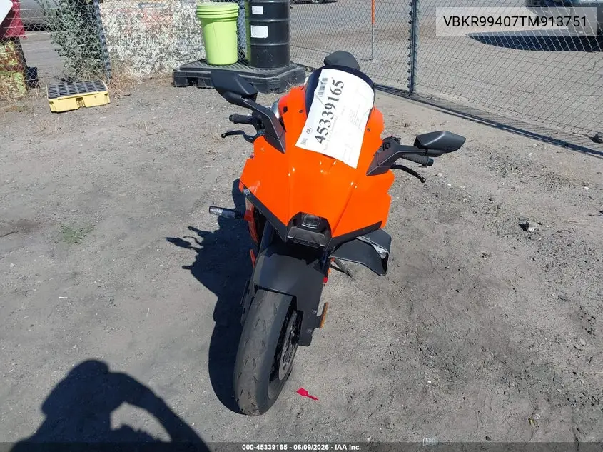 2026 Ktm 990 Rc R VIN: VBKR99407TM913751 Lot: 45339165
