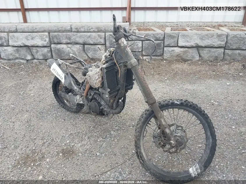 2012 Ktm 250 Exc-F VIN: VBKEXH403CM178622 Lot: 45330555