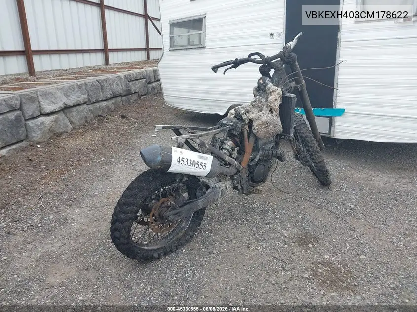 2012 Ktm 250 Exc-F VIN: VBKEXH403CM178622 Lot: 45330555