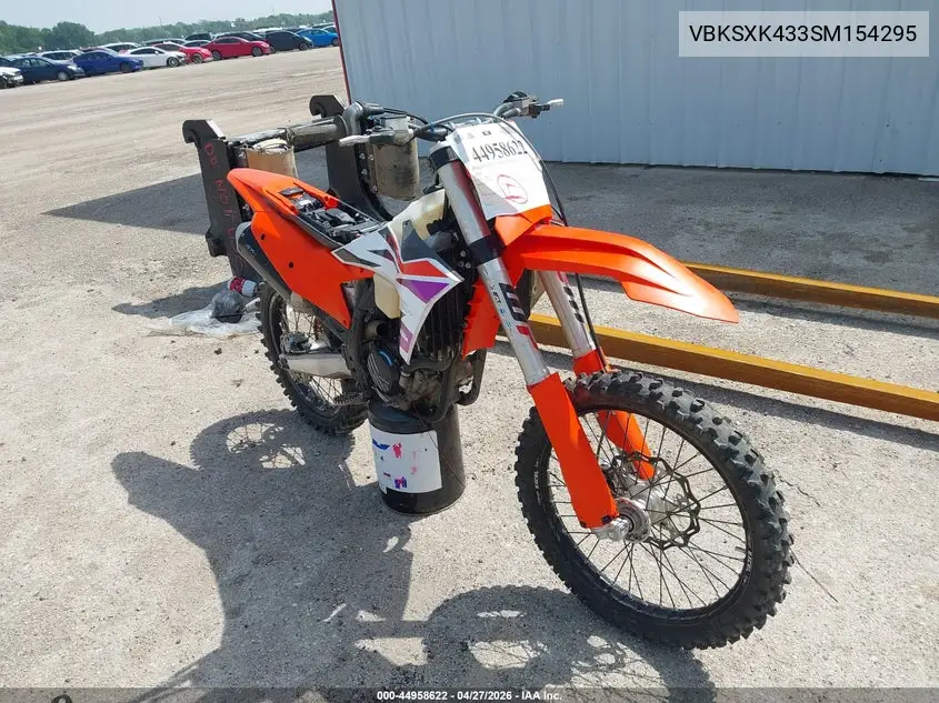 2025 Ktm 250 Sx-F VIN: VBKSXK433SM154295 Lot: 44958622