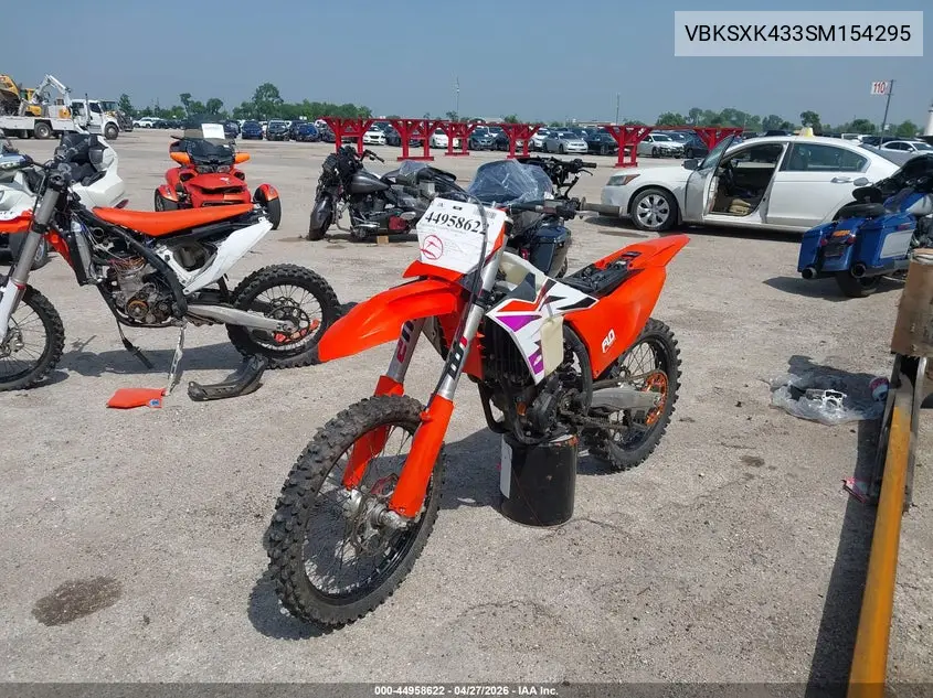 2025 Ktm 250 Sx-F VIN: VBKSXK433SM154295 Lot: 44958622