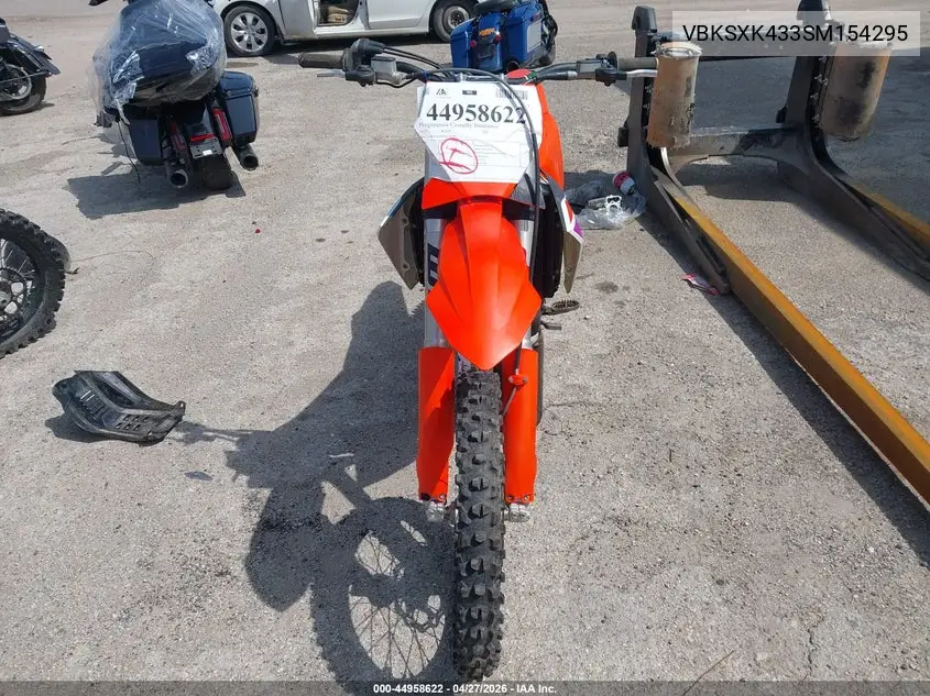 2025 Ktm 250 Sx-F VIN: VBKSXK433SM154295 Lot: 44958622