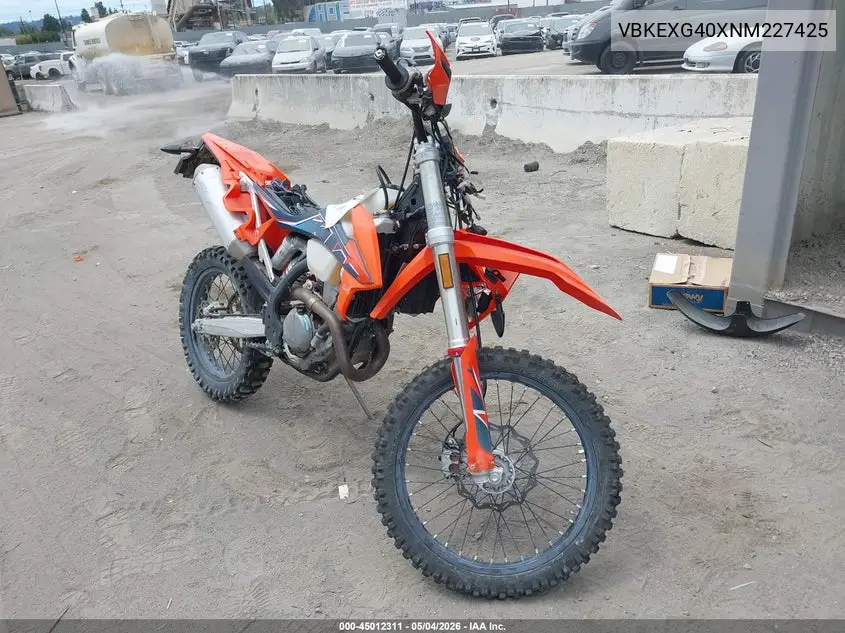 2022 Ktm 350 Exc-F VIN: VBKEXG40XNM227425 Lot: 45012311