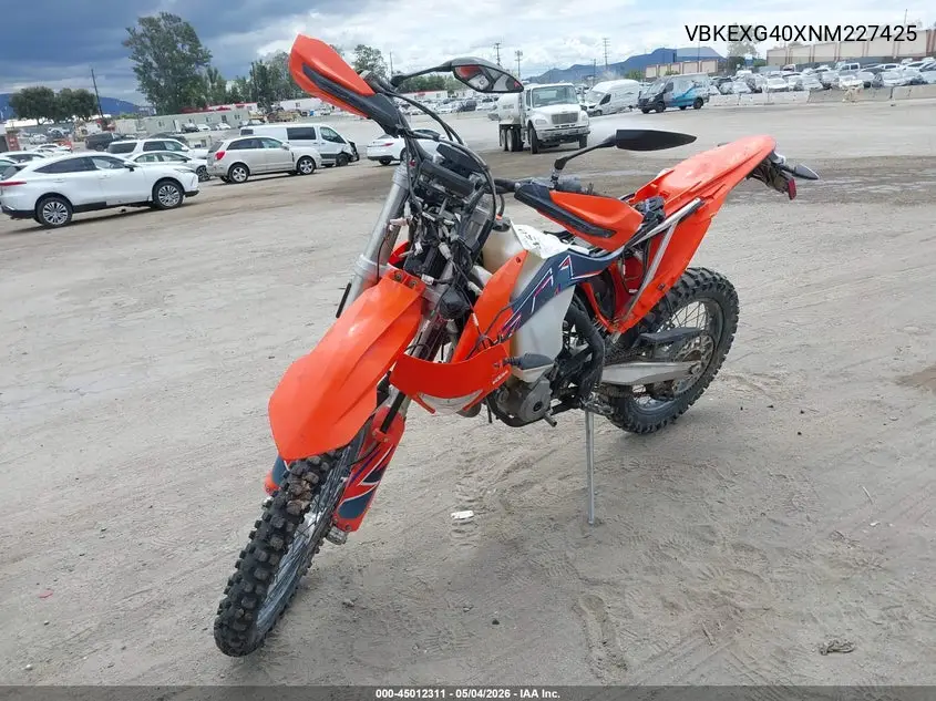 2022 Ktm 350 Exc-F VIN: VBKEXG40XNM227425 Lot: 45012311
