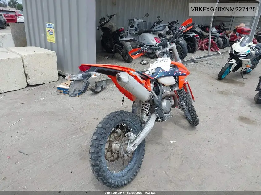 2022 Ktm 350 Exc-F VIN: VBKEXG40XNM227425 Lot: 45012311