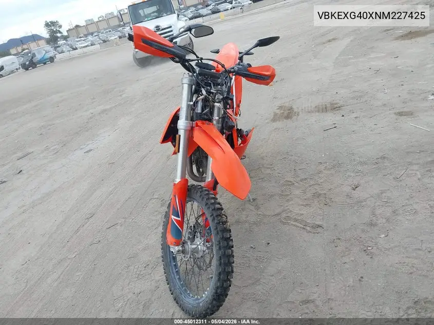 2022 Ktm 350 Exc-F VIN: VBKEXG40XNM227425 Lot: 45012311