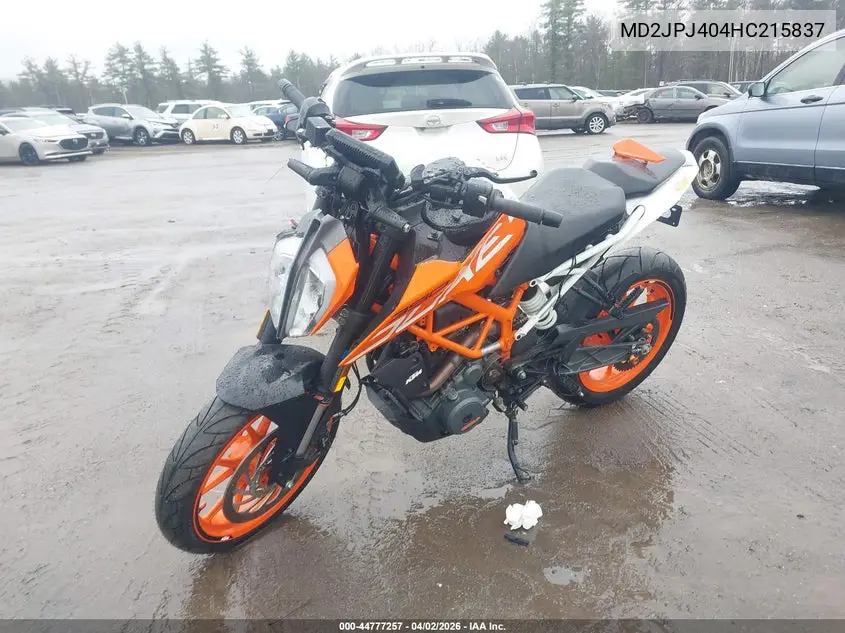 2017 Ktm 390 Duke VIN: MD2JPJ404HC215837 Lot: 44777257