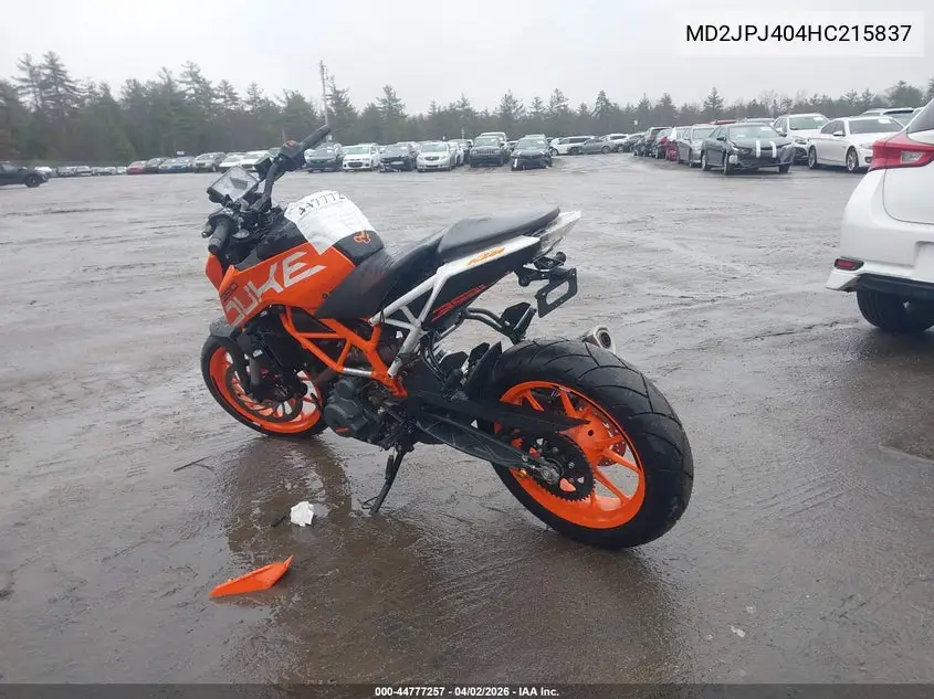2017 Ktm 390 Duke VIN: MD2JPJ404HC215837 Lot: 44777257