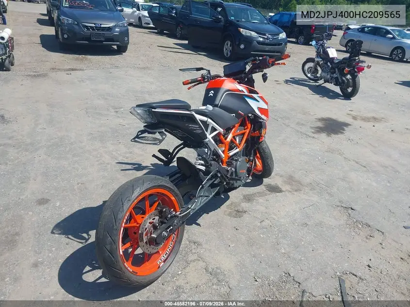 2017 Ktm 390 Duke VIN: MD2JPJ400HC209565 Lot: 45582196
