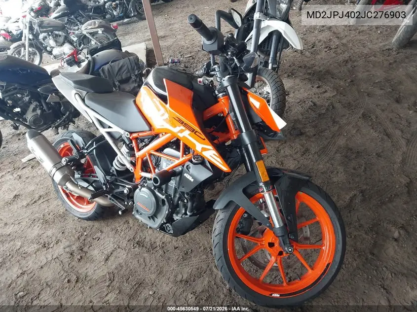 2018 Ktm 390 Duke VIN: MD2JPJ402JC276903 Lot: 45630549