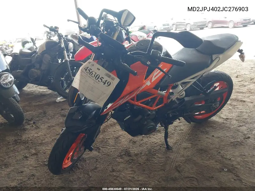 2018 Ktm 390 Duke VIN: MD2JPJ402JC276903 Lot: 45630549