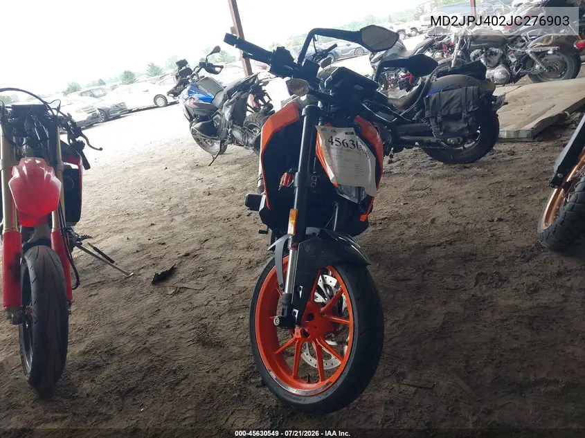 2018 Ktm 390 Duke VIN: MD2JPJ402JC276903 Lot: 45630549